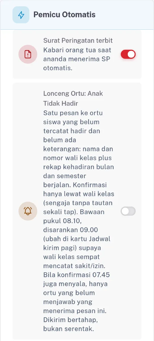 Pilih kabar otomatis yang paling penting di layar HP