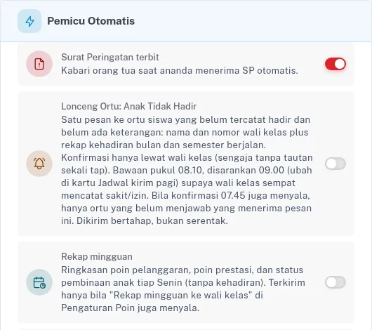 Pilih kabar otomatis yang paling penting
