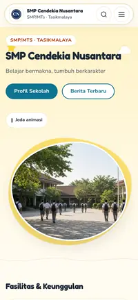 Template website sekolah Ceria di HP, ramah orang tua siswa