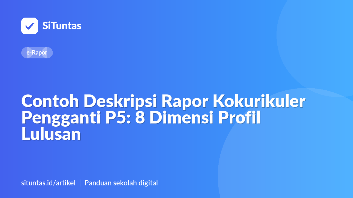 Sampul artikel: Contoh Deskripsi Rapor Kokurikuler Pengganti P5: 8 Dimensi Profil Lulusan