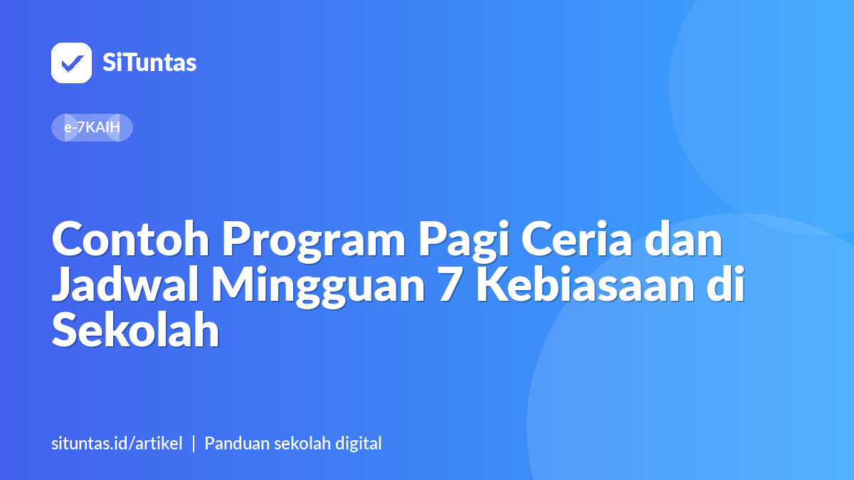 Sampul artikel: Contoh Program Pagi Ceria dan Jadwal Mingguan 7 Kebiasaan di Sekolah