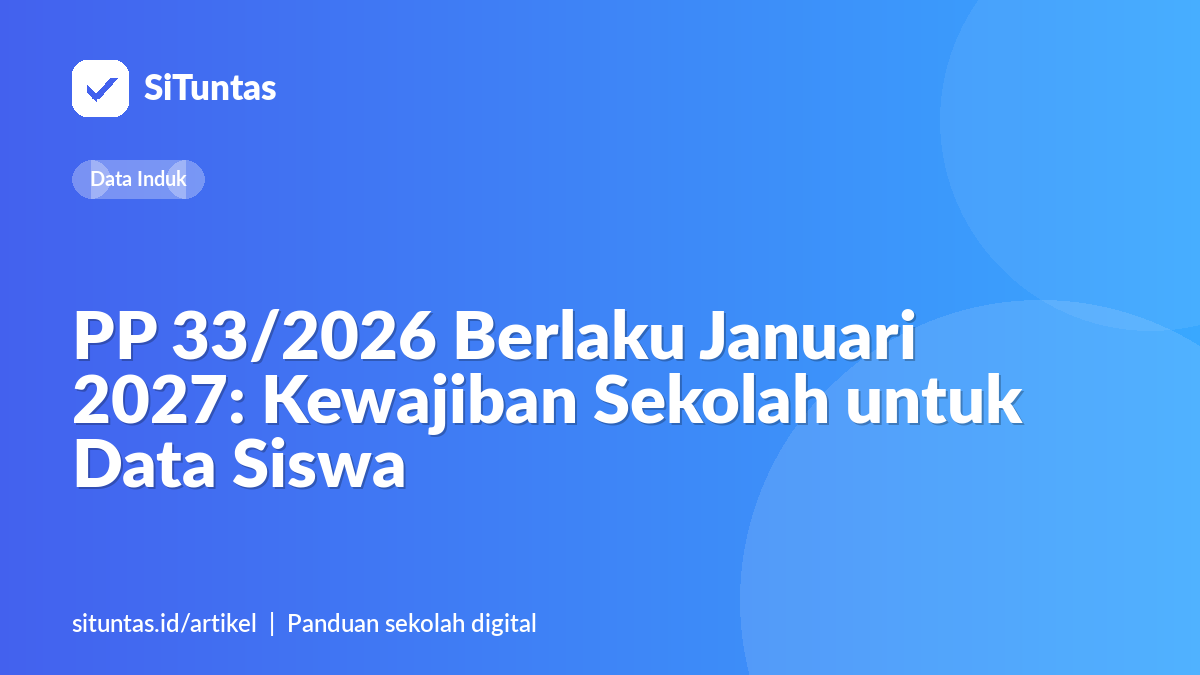 Sampul artikel: PP 33/2026 Berlaku Januari 2027: Kewajiban Sekolah untuk Data Siswa