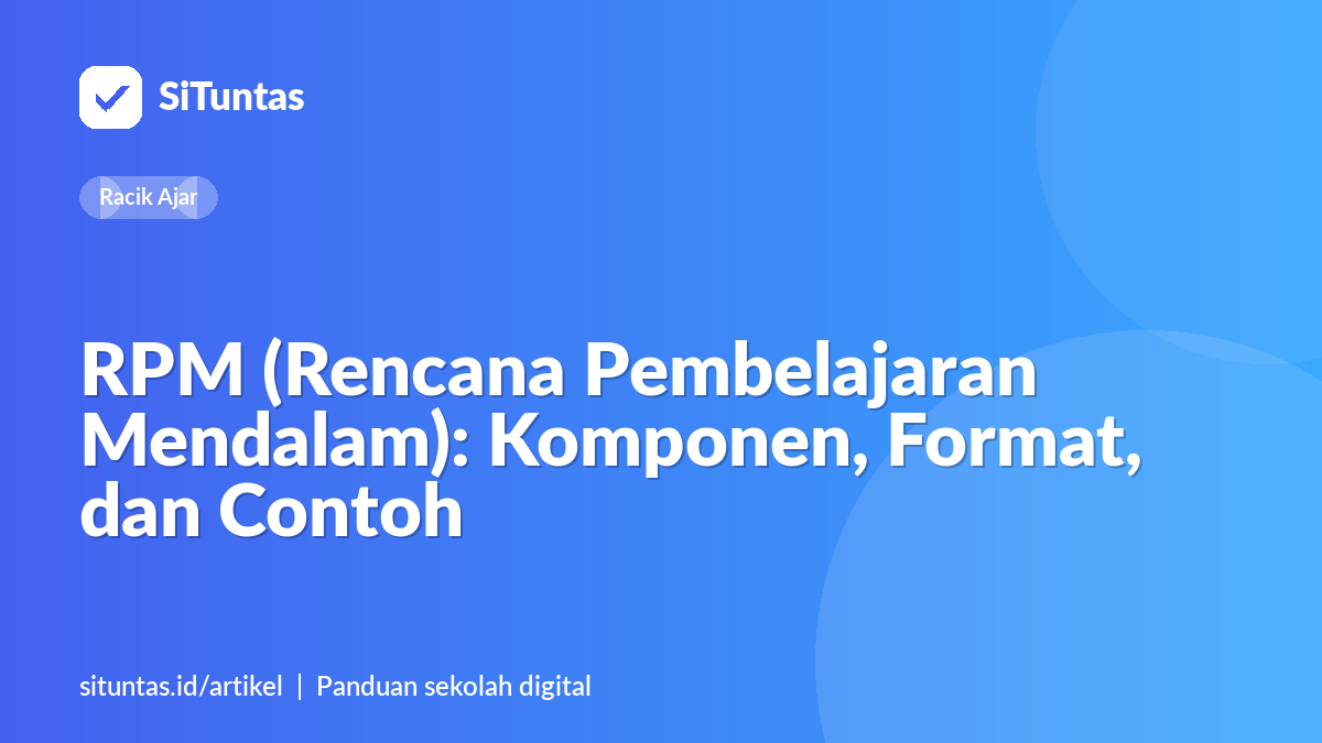 Sampul artikel: RPM (Rencana Pembelajaran Mendalam): Komponen, Format, dan Contoh