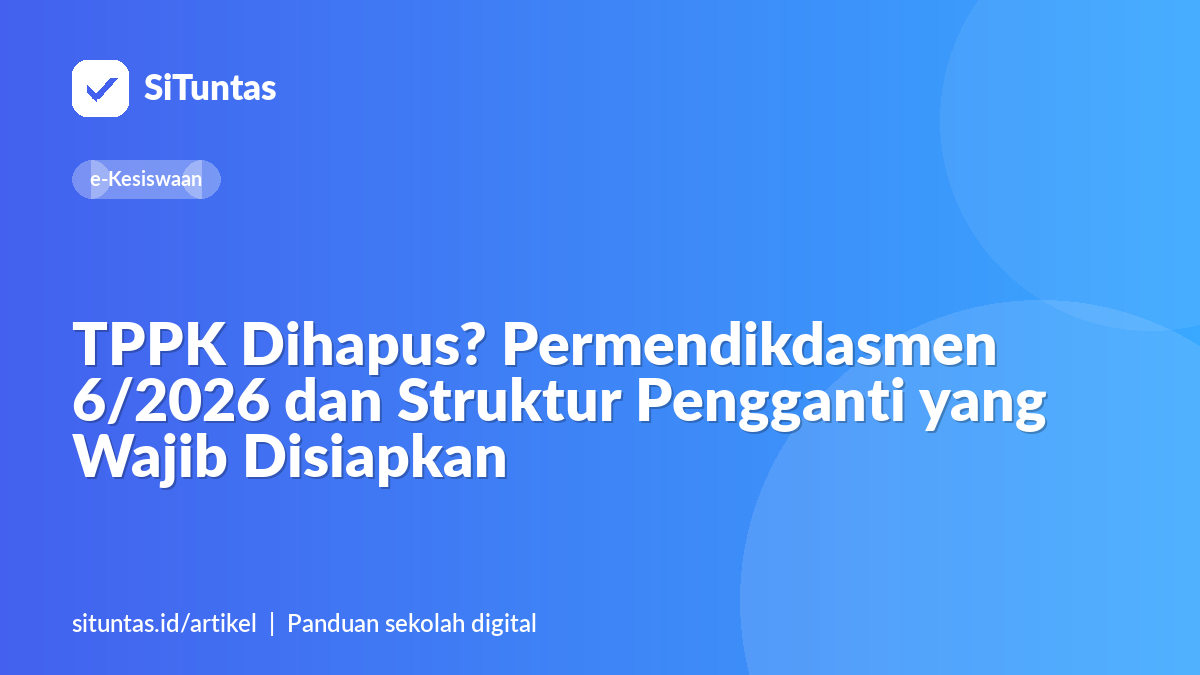 Sampul artikel: TPPK Dihapus? Permendikdasmen 6/2026 dan Struktur Pengganti yang Wajib Disiapkan