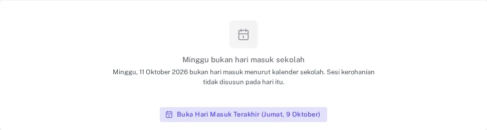 Kerohanian hari ini pada Minggu yang bukan hari masuk